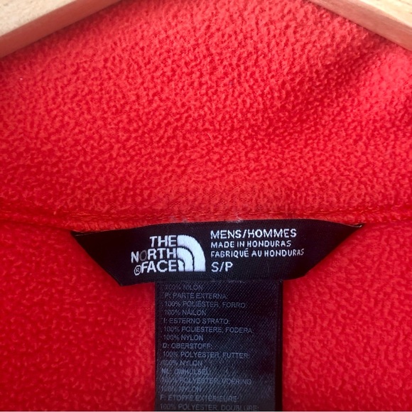 North Face Men’s Small Orange Quarter Zip Fleece Pullover - Picture 5 of 7